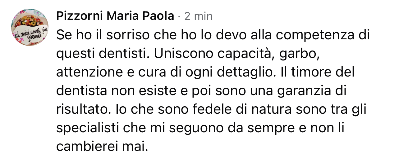 Recensione di un paziente